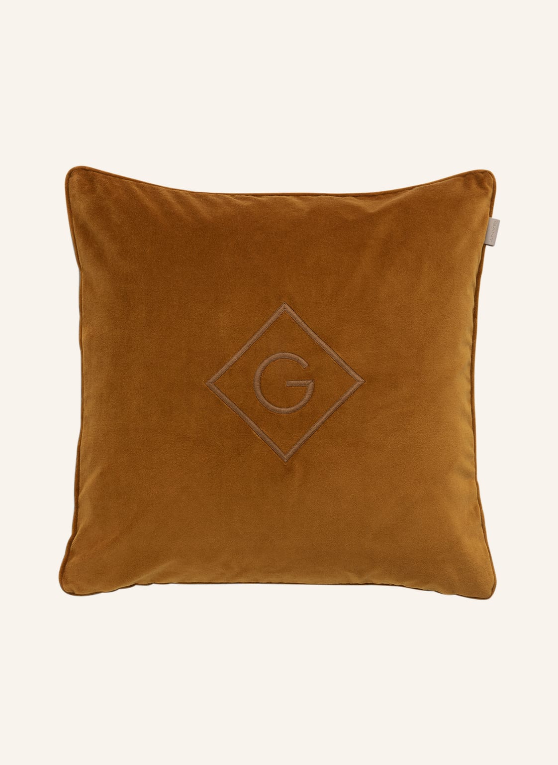 Image of Gant Home Samt-Dekokissenhülle braun