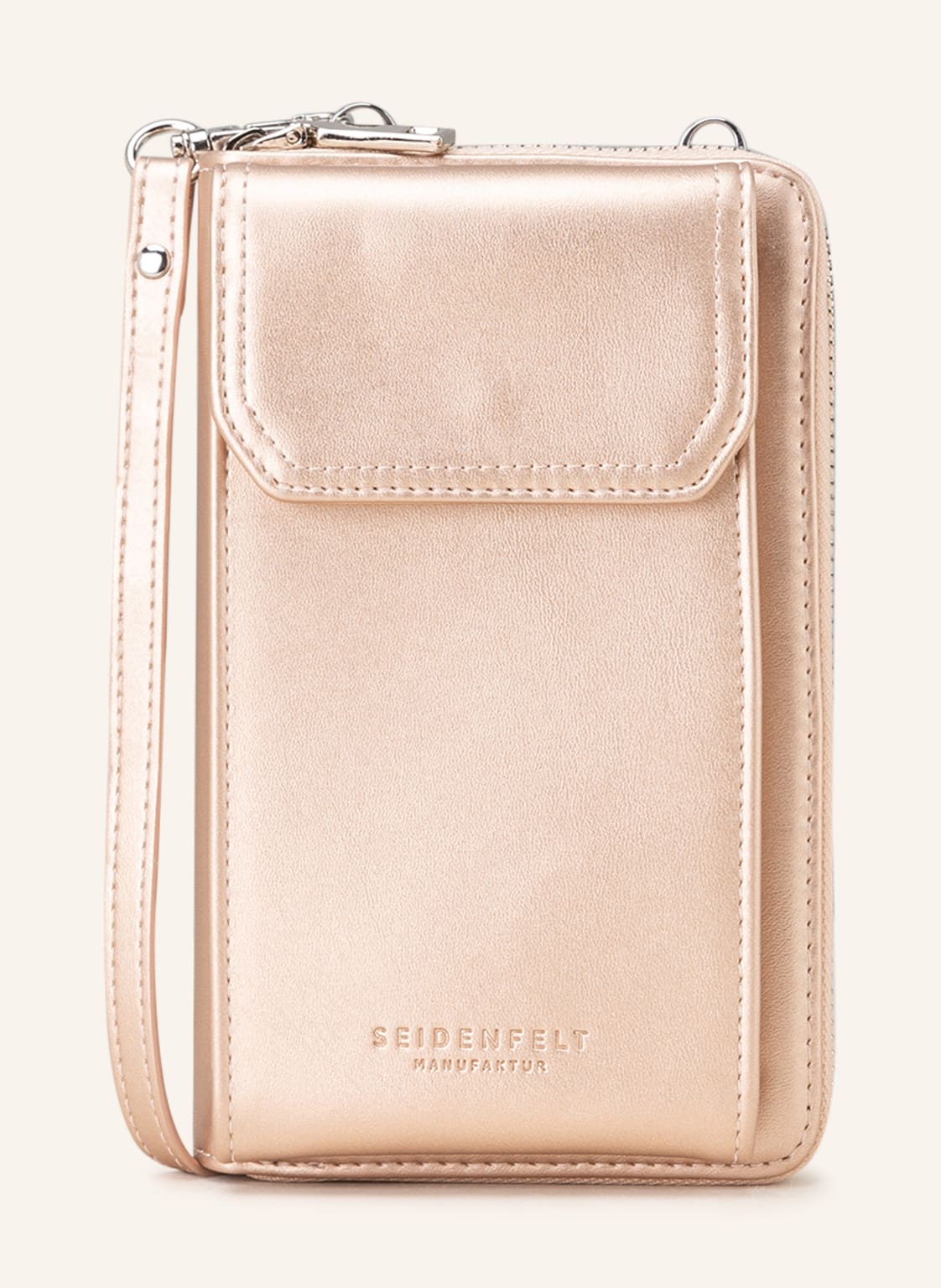 Image of Seidenfelt Geldbörse Calla Zum Umhängen rosa