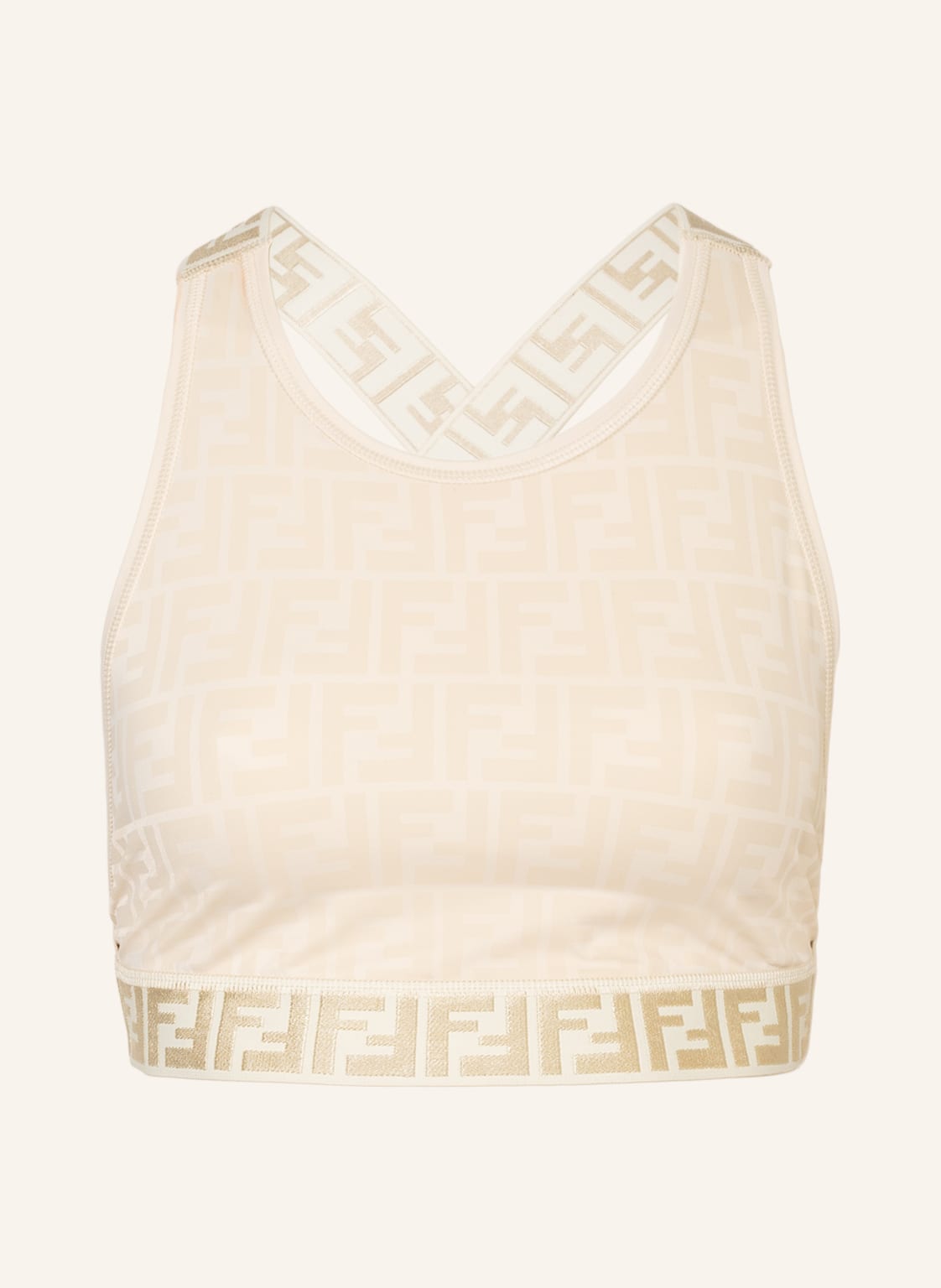 Image of Fendi Cropped-Top Fendirama beige