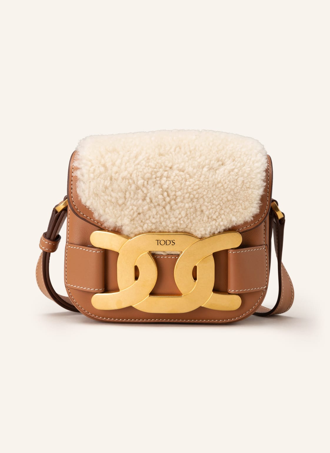 Image of Tod's Umhängetasche Cornice Mini Mit Lammfell braun