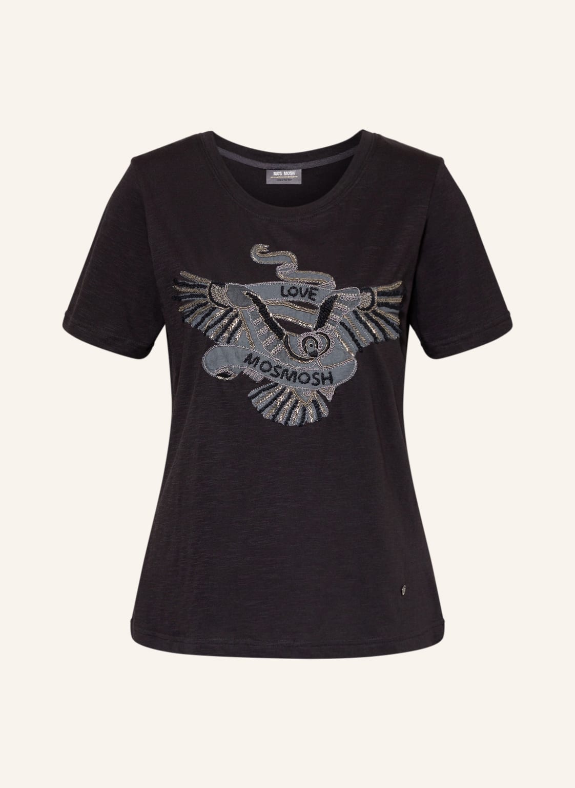 Image of Mos Mosh T-Shirt Meloe Mit Schmucksteinen schwarz