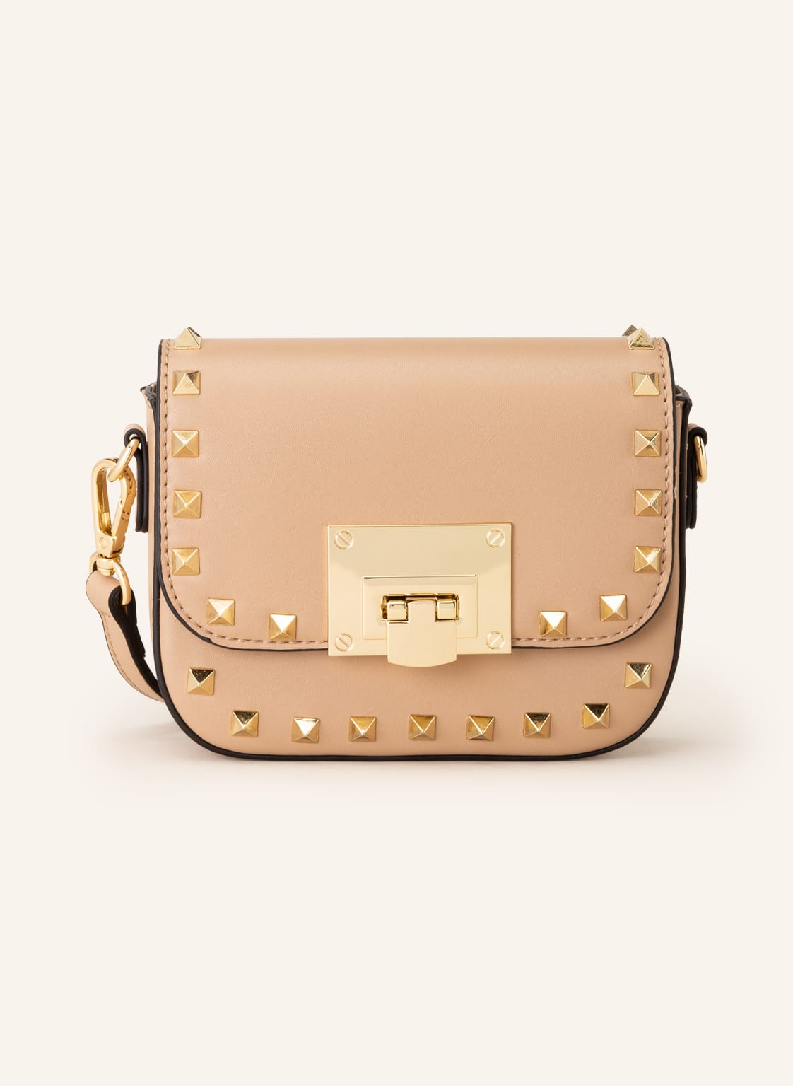 Image of Seidenfelt Umhängetasche Ydby Mit Nieten beige