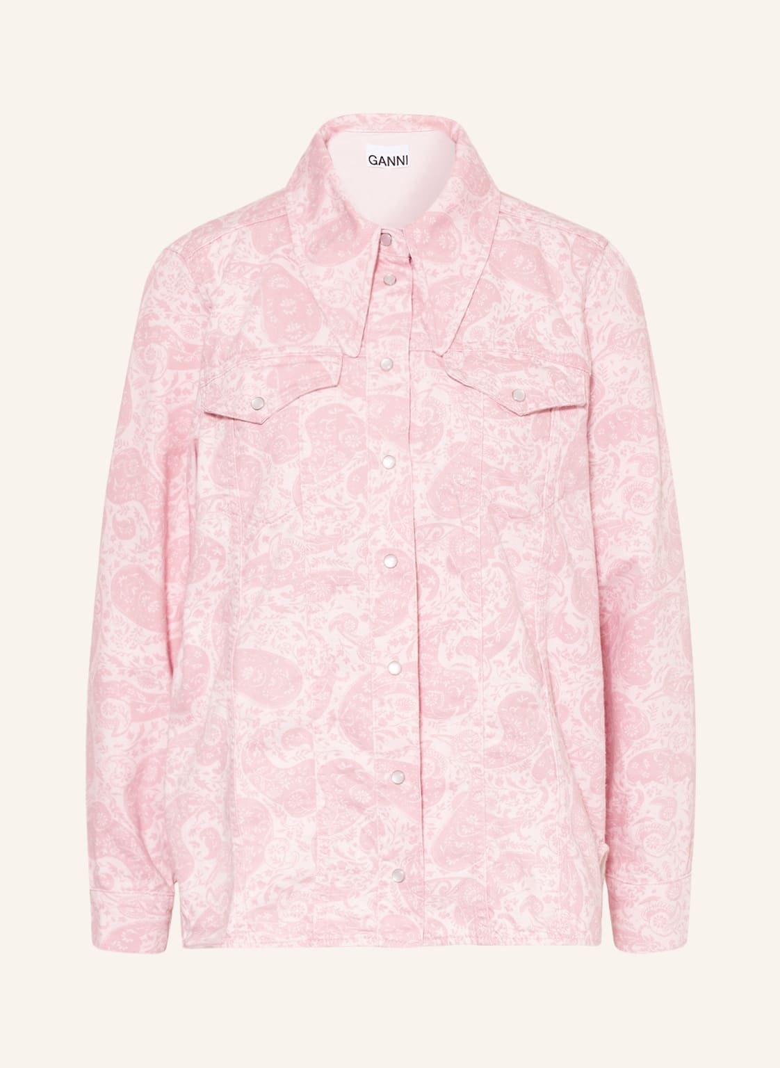 Image of Ganni Jeansbluse pink