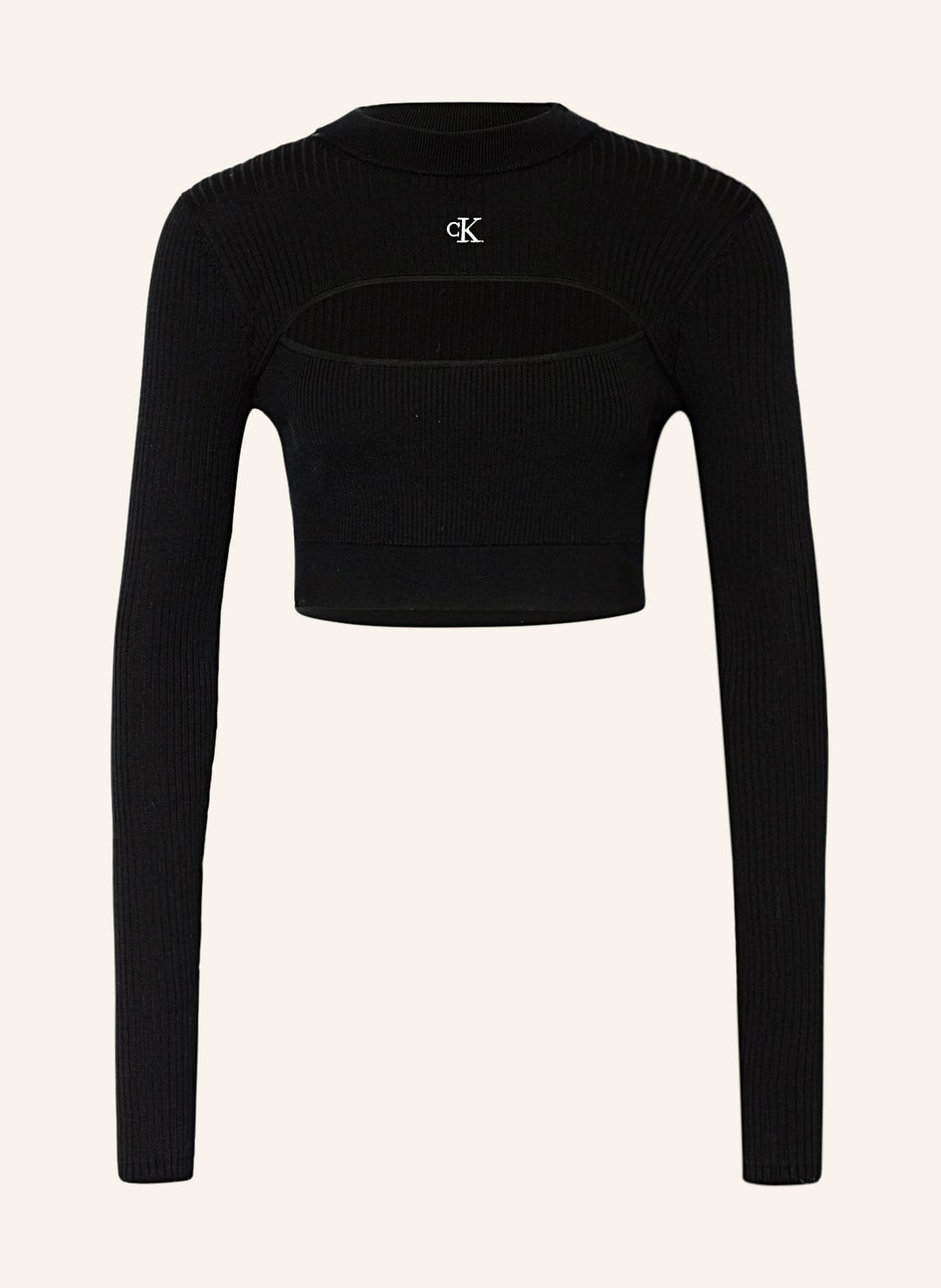 Image of Calvin Klein Jeans Cropped-Longsleeve schwarz