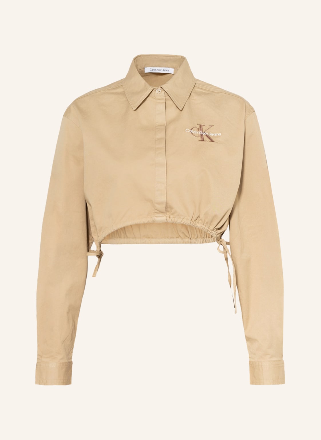 Image of Calvin Klein Jeans Cropped-Hemdbluse braun