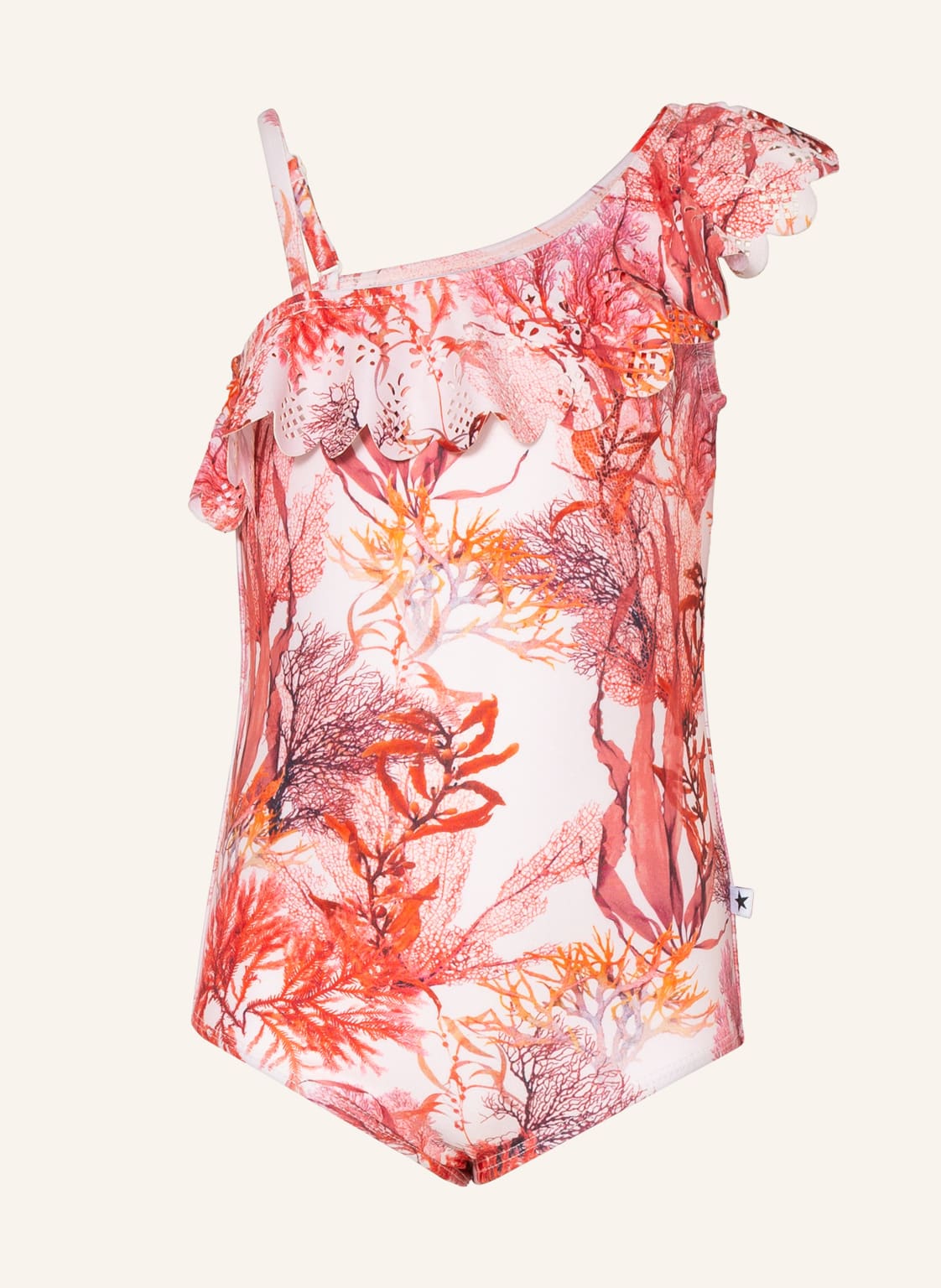 Image of Molo One-Shoulder-Badeanzug Net Mit Uv-Schutz 50+ rot