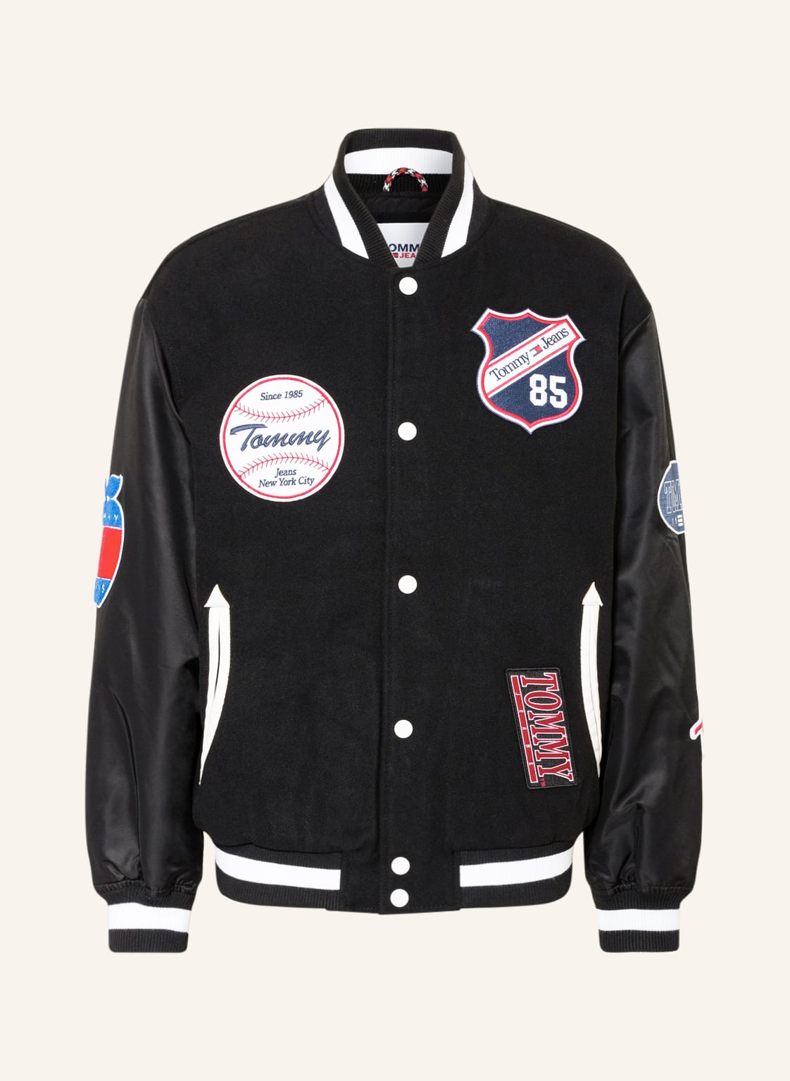 Image of Tommy Jeans Blouson Letterman Mit Patches schwarz