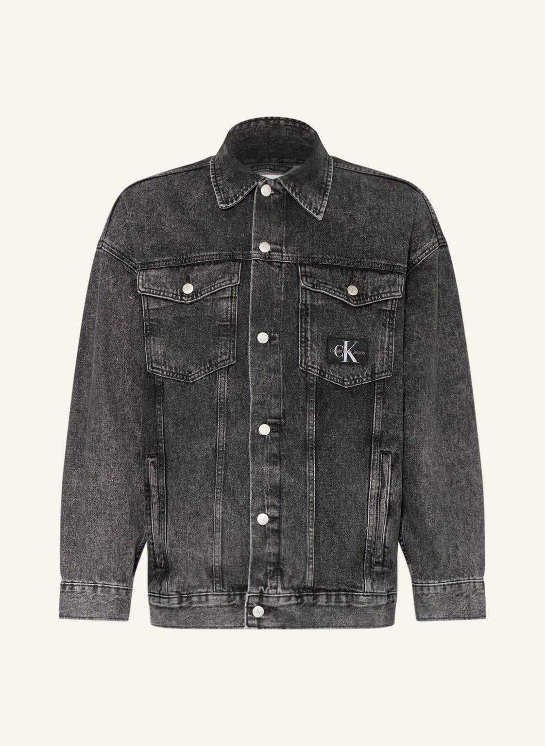 Image of Calvin Klein Jeans Oversized-Jeansjacke grau