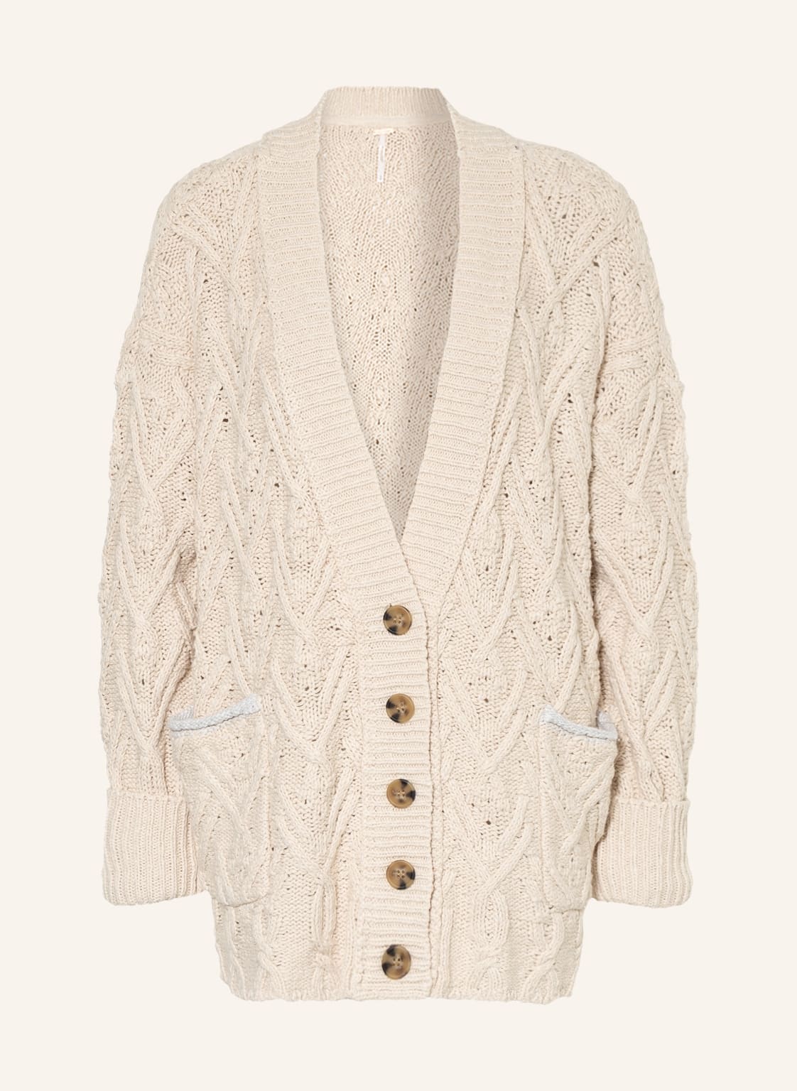 Image of Free People Oversized-Strickjacke Montana beige