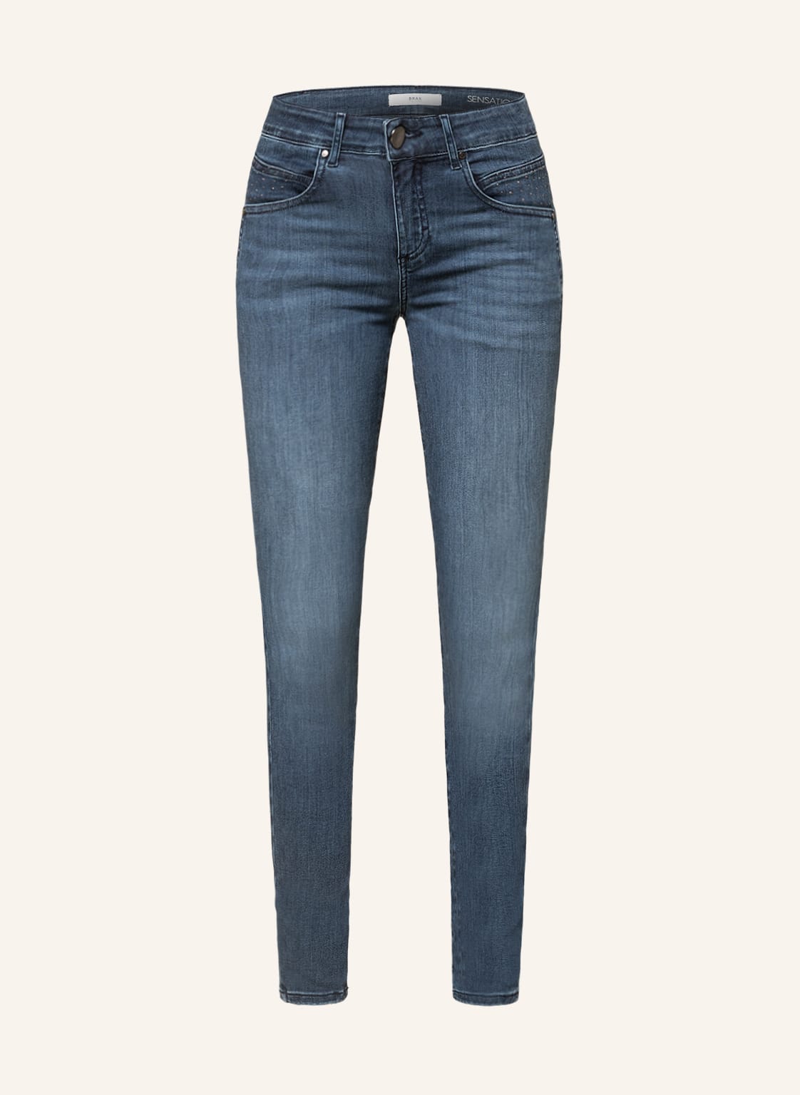 Image of Brax Skinny Jeans Ana Mit Schmucksteinen blau