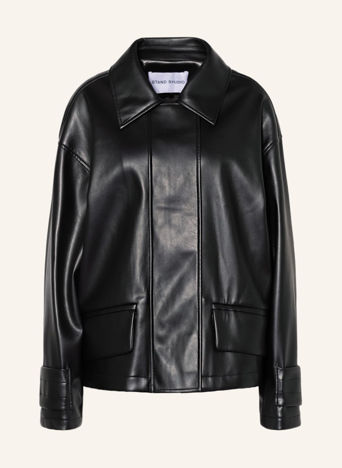 Image of Stand Studio Jacke Constance In Lederoptik schwarz