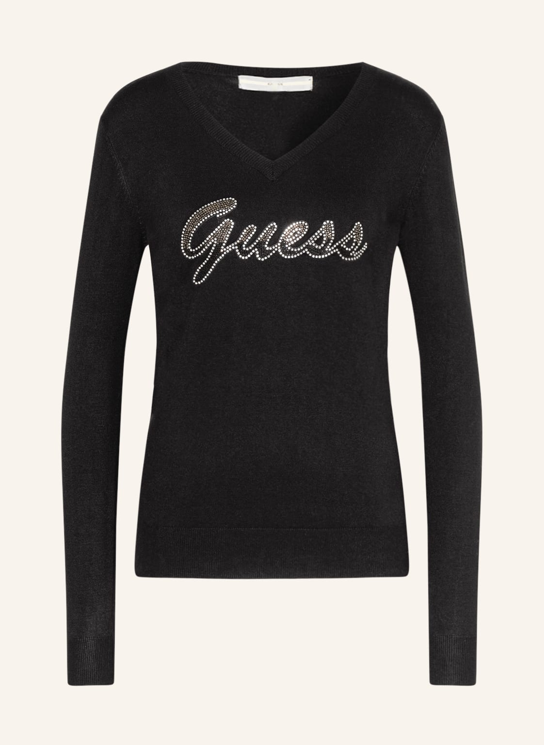 Image of Guess Longsleeve Pascale Mit Schmucksteinen schwarz