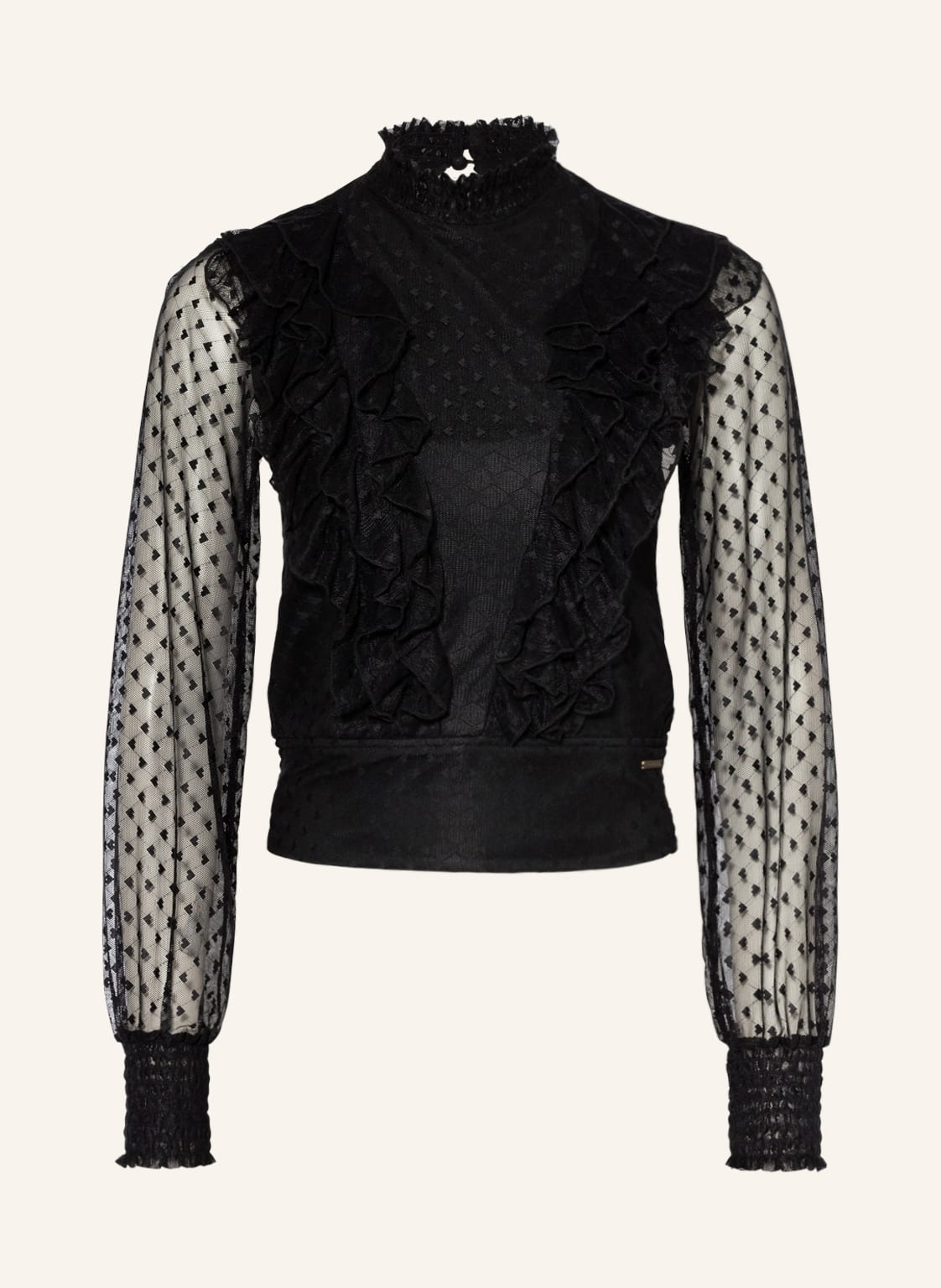 Image of Colourful Rebel Blusenshirt Bina Mit Rüschen schwarz