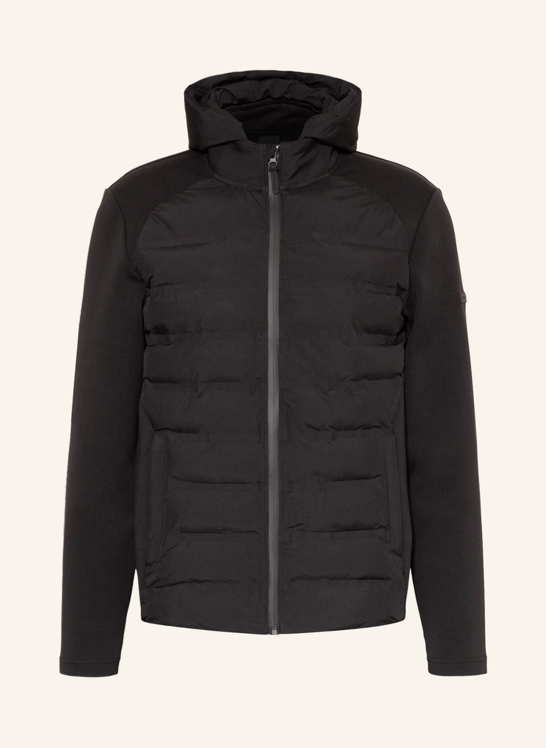 Image of Hackett London Steppjacke Im Materialmix Mit Abnehmbarer Kapuze schwarz