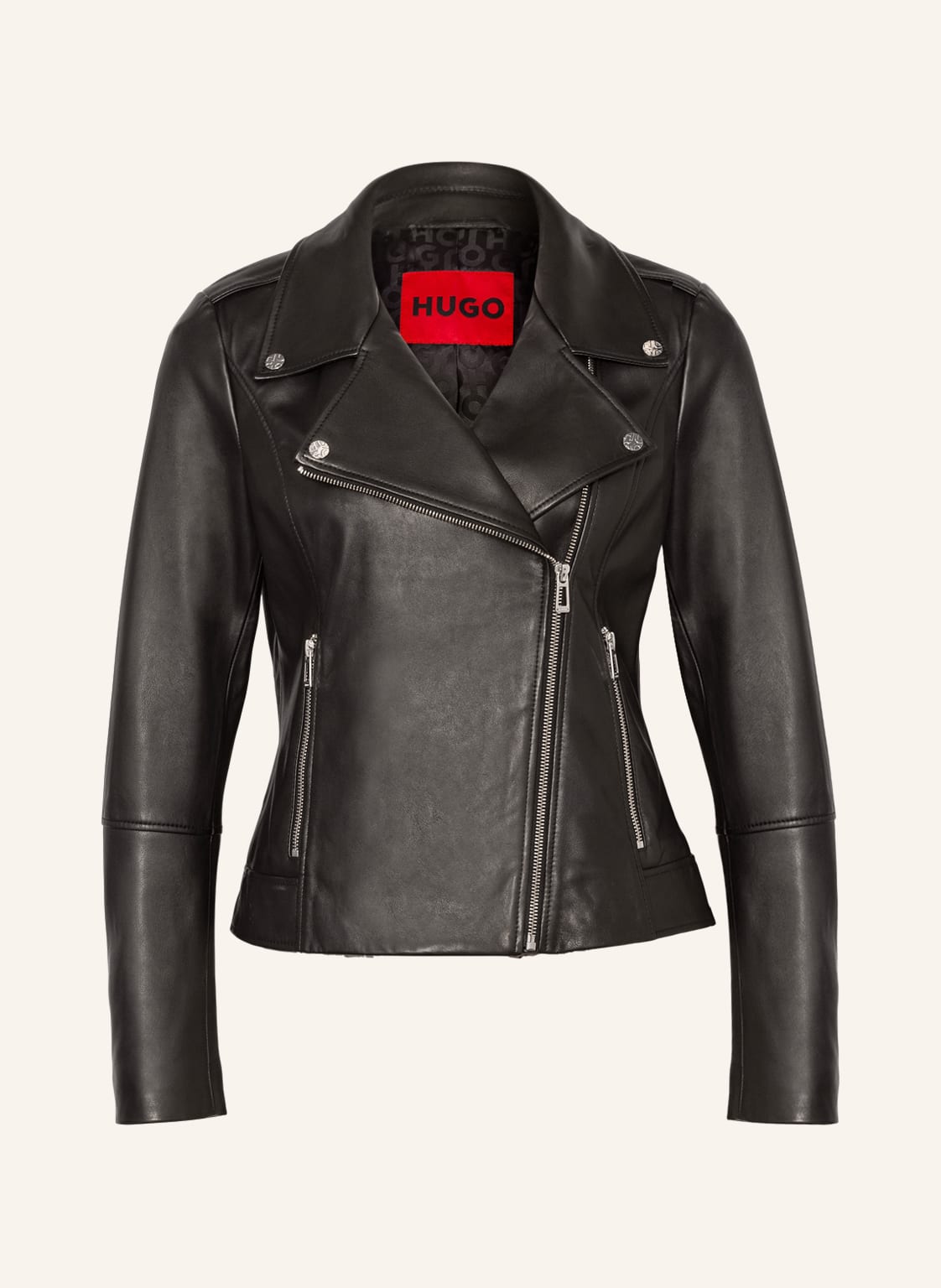 Image of Hugo Lederjacke Larella schwarz