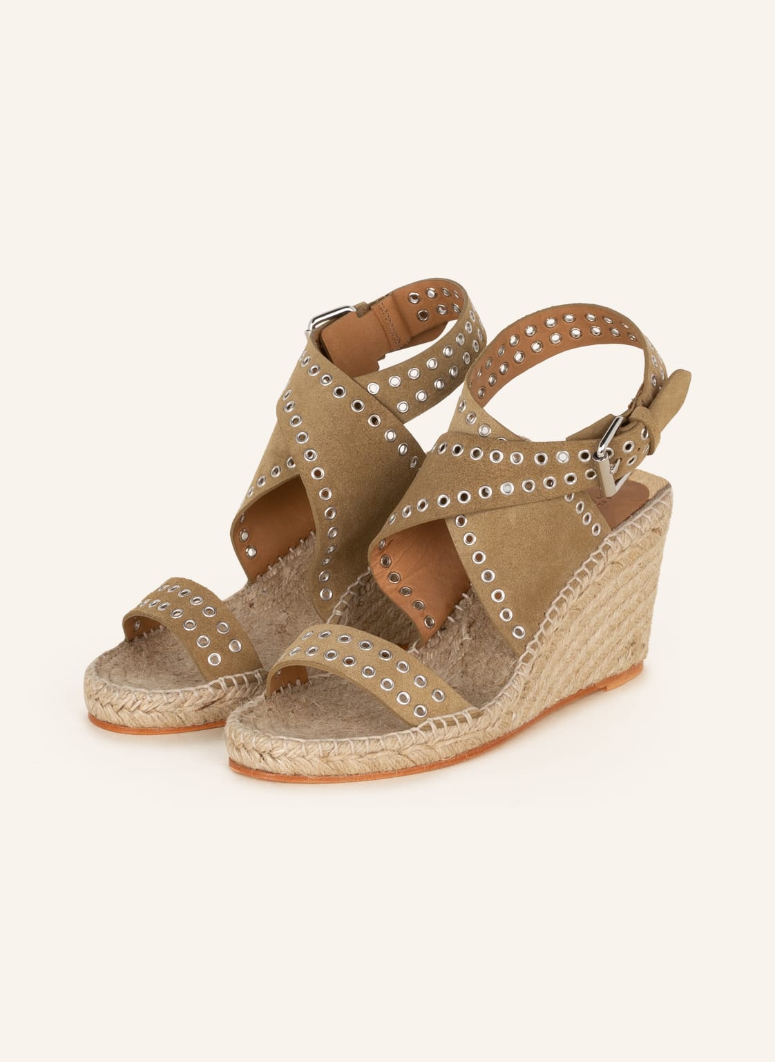 Image of Isabel Marant Plateau-Wedges Iriane Mit Nieten beige