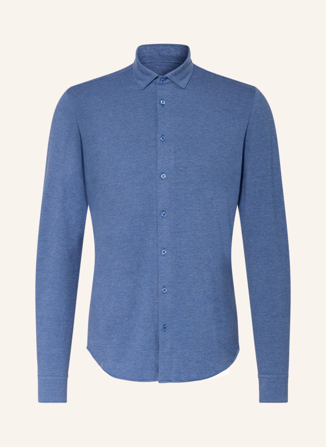 Image of q1 Manufaktur Jerseyhemd Slim Fit blau