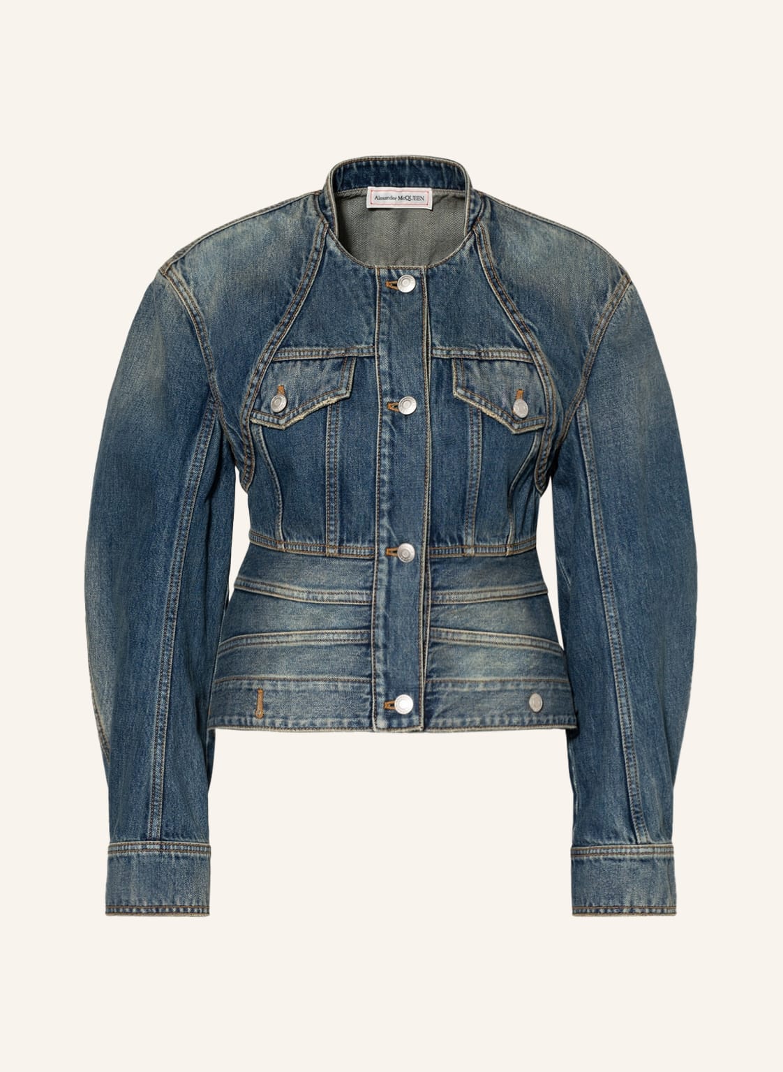 Image of Alexander Mcqueen Jeansjacke blau