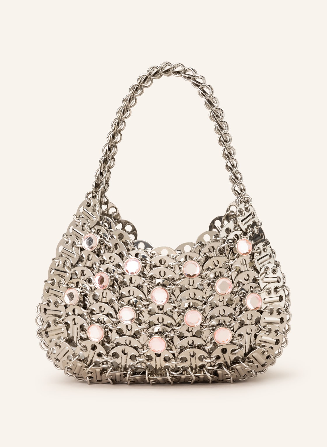 Image of Paco Rabanne Handtasche 1969 Moon Small Mit Schmucksteinen silber