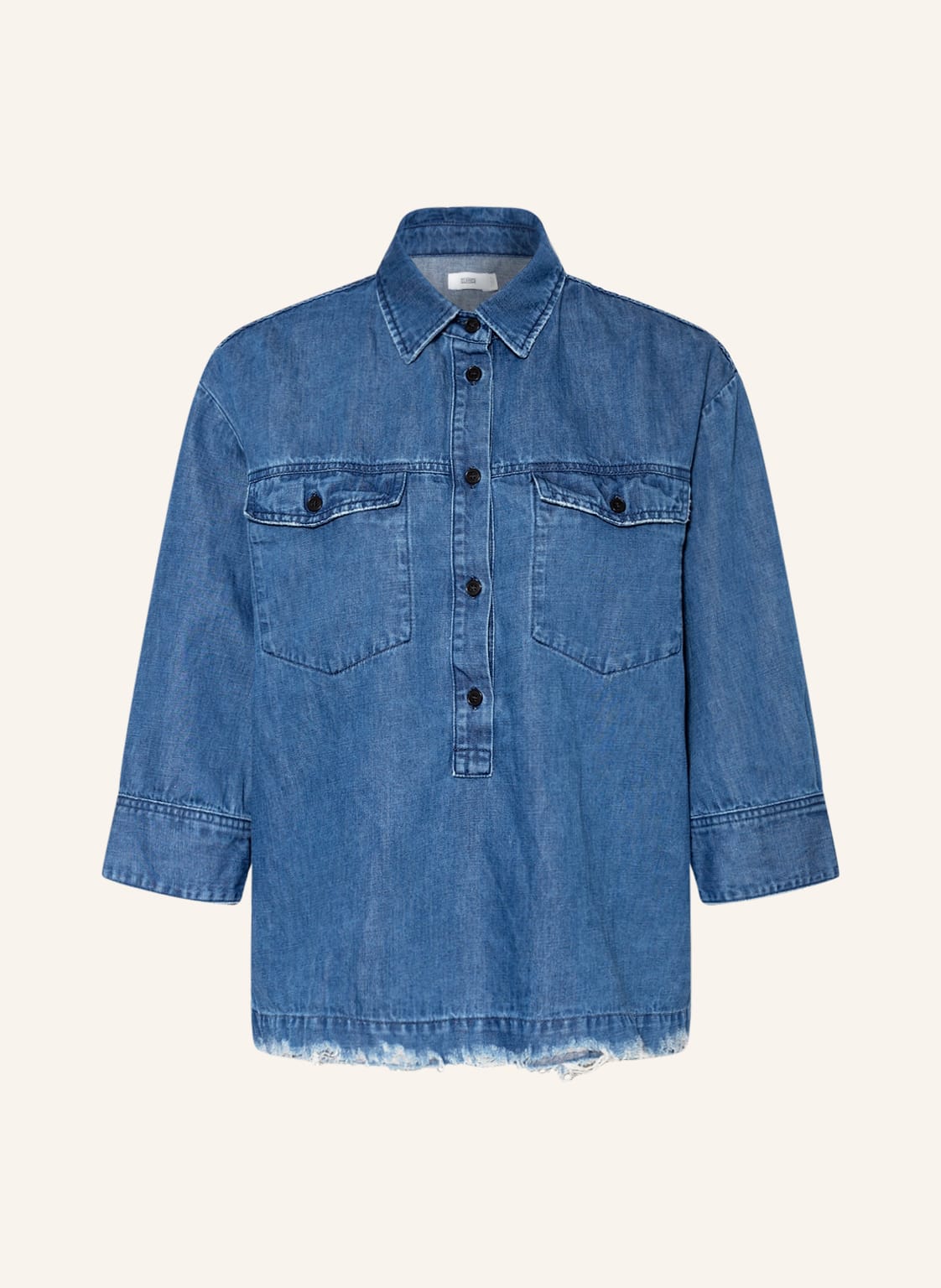 Image of Closed Jeansbluse Rosi Mit Leinen blau