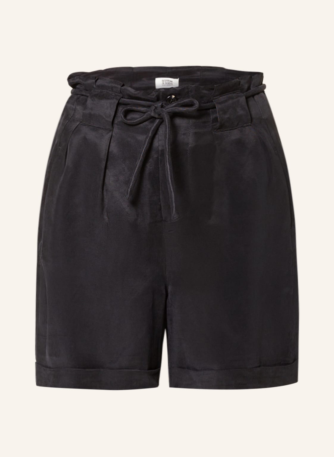 Image of Scotch & Soda Paperbag-Shorts Mit Leinen schwarz