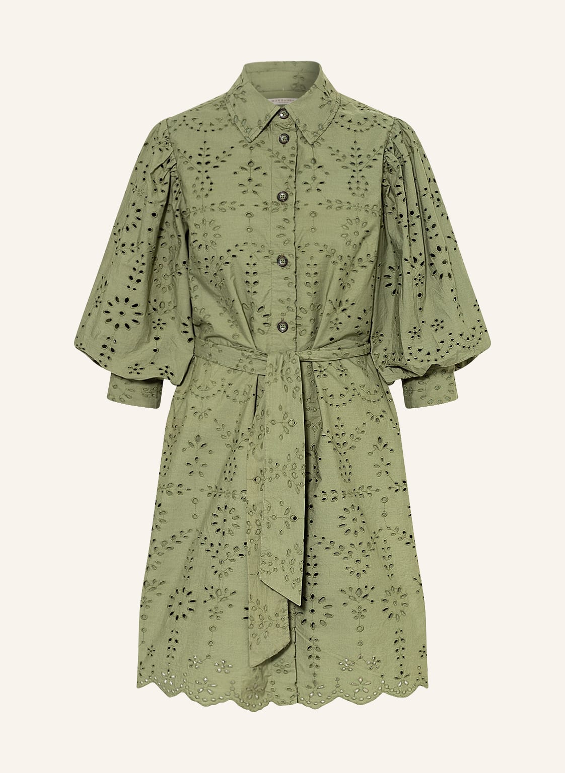 Image of Scotch & Soda Hemdblusenkleid Aus Lochspitze gruen
