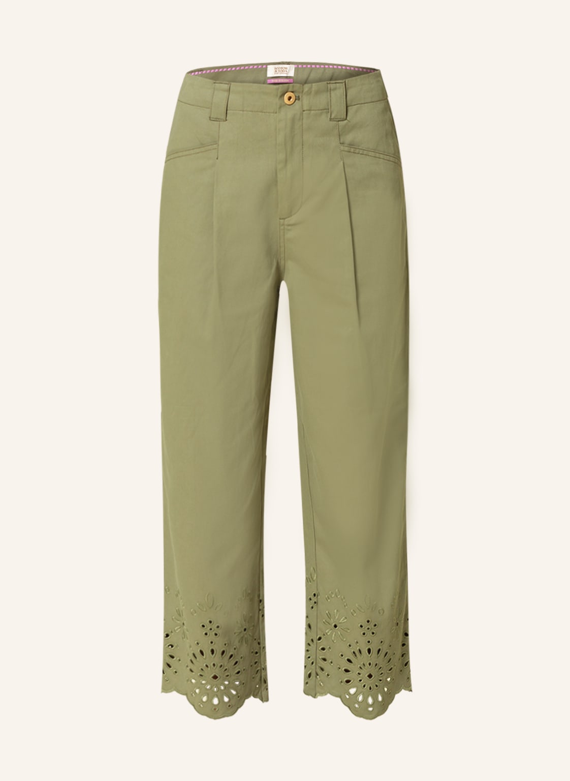 Image of Scotch & Soda 7/8-Hose The Liv Mit Lochspitze gruen