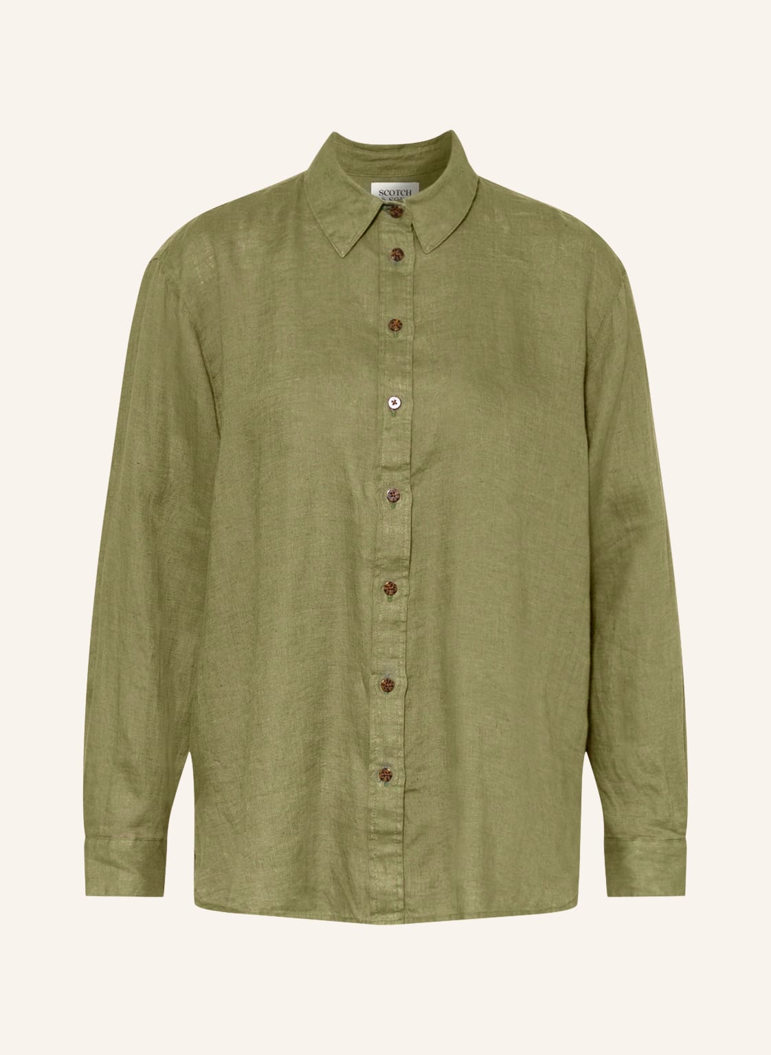 Image of Scotch & Soda Oversized-Hemdbluse Aus Leinen gruen