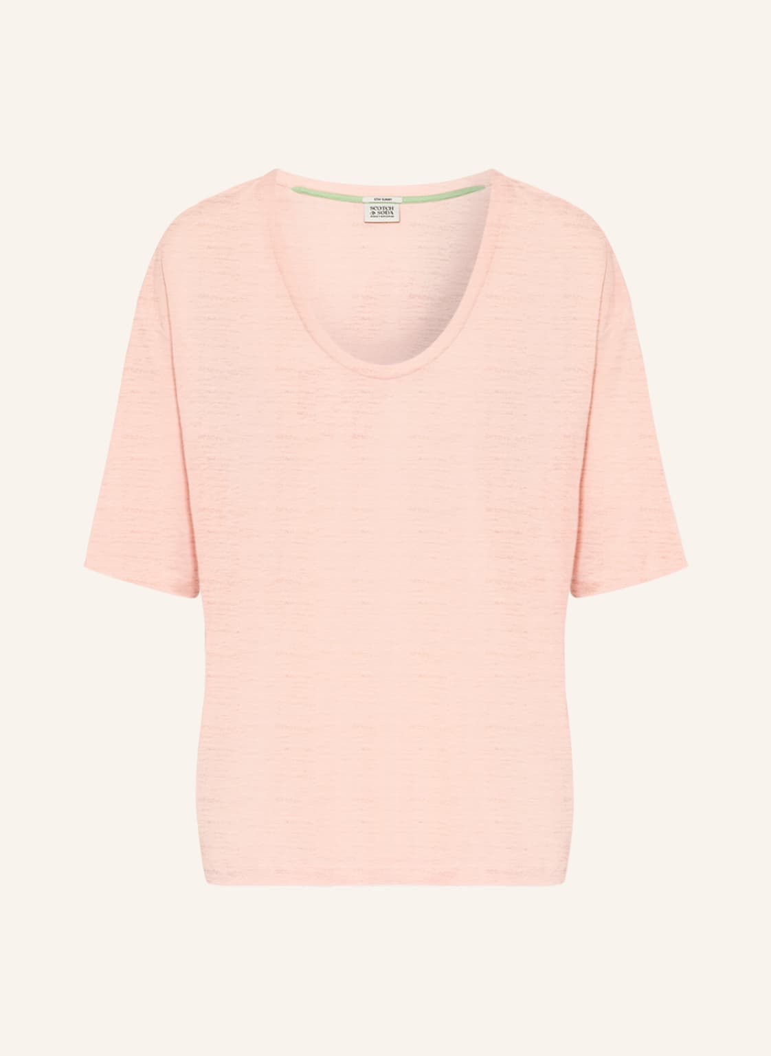 Image of Scotch & Soda T-Shirt Mit Leinen rosa