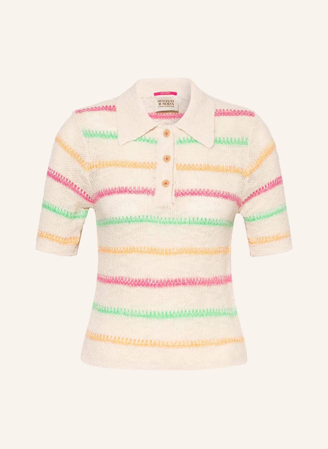 Image of Scotch & Soda Strick-Poloshirt weiss