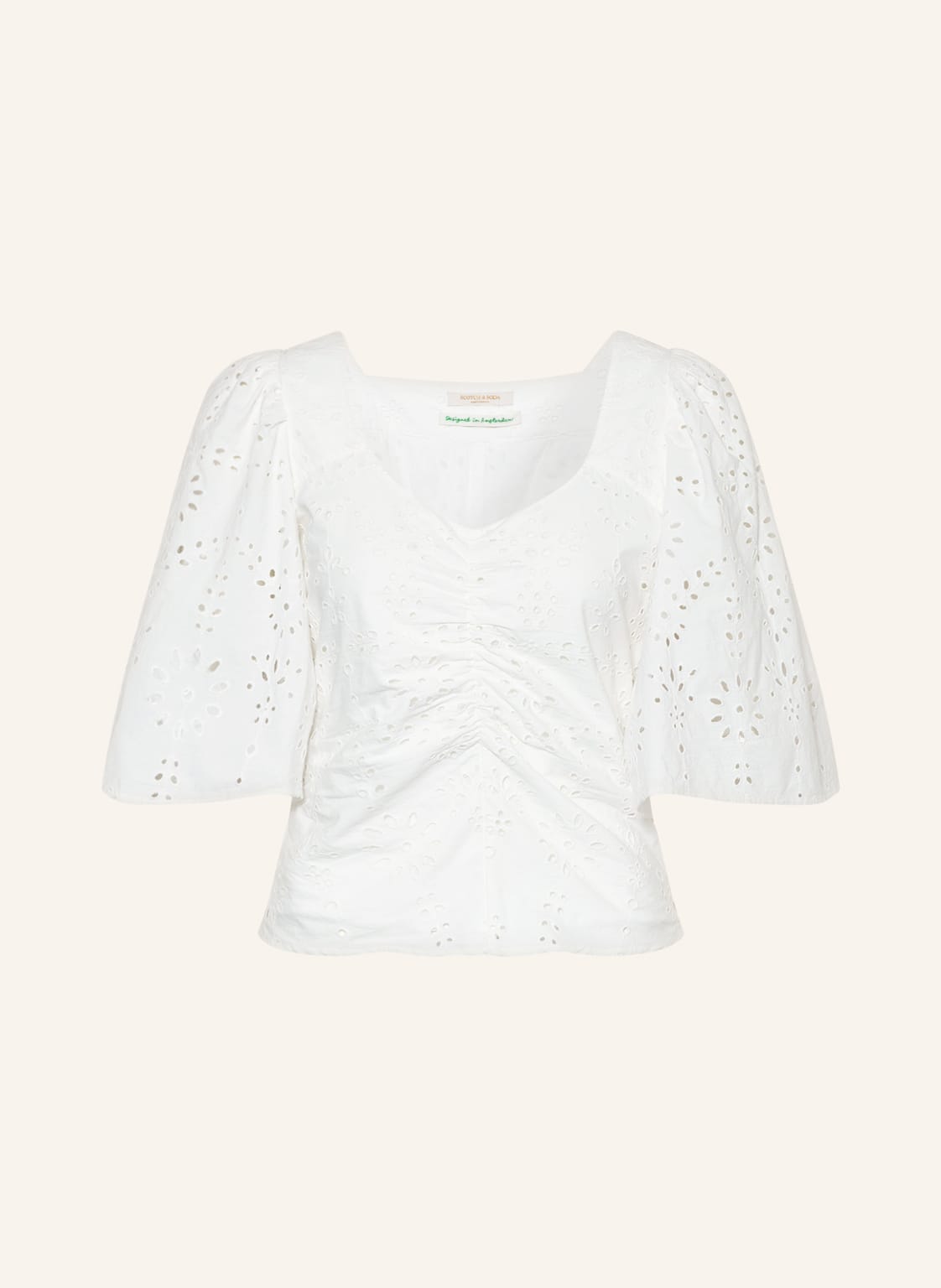 Image of Scotch & Soda Blusenshirt Aus Lochspitze weiss