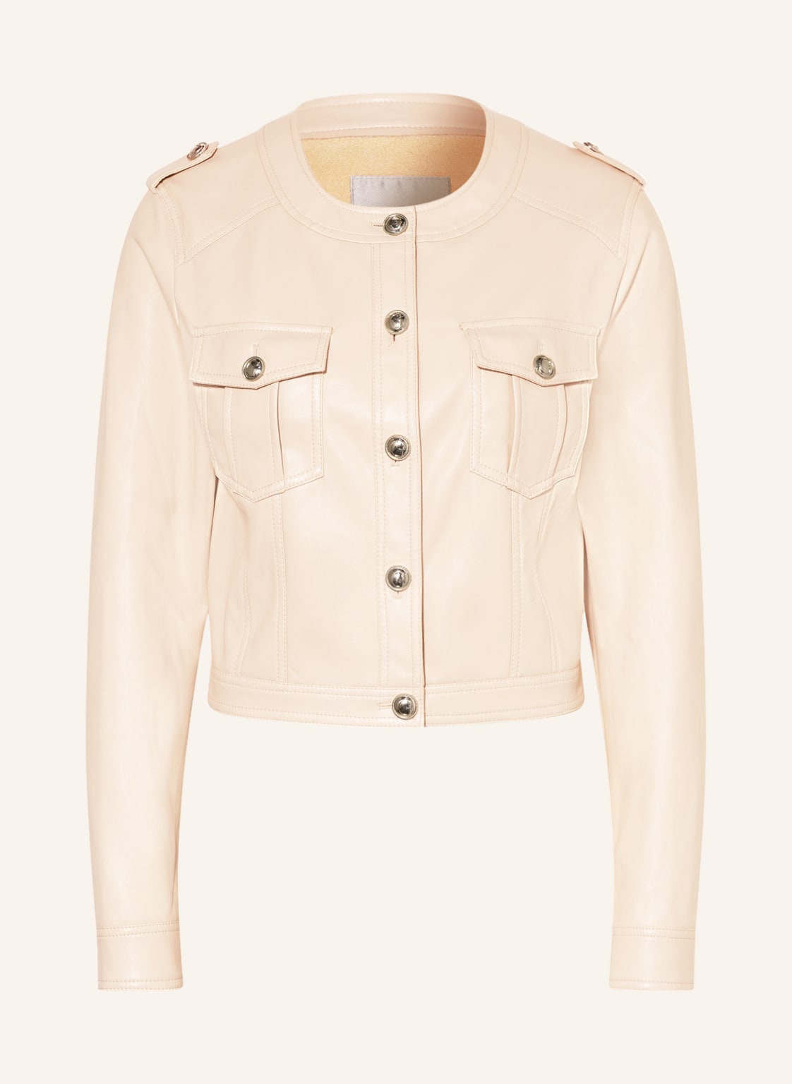 Image of Guess Jacke Hayden In Lederoptik beige