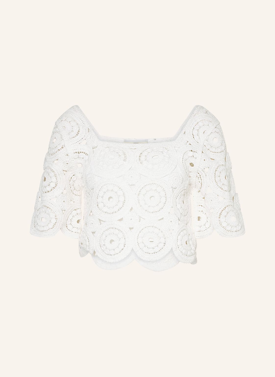 Image of Guess T-Shirt Ines Aus Häkelspitze weiss