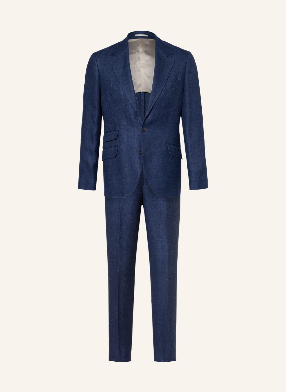 Image of Brunello Cucinelli Anzug Slim Fit Mit Leinen blau