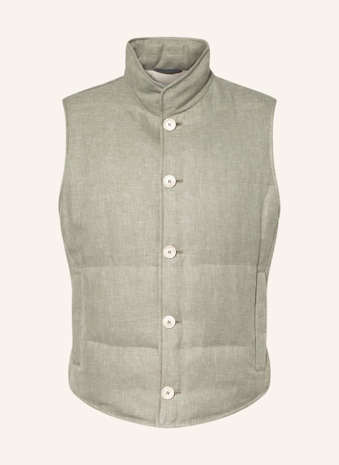 Image of Brunello Cucinelli Steppweste Mit Leinen gruen