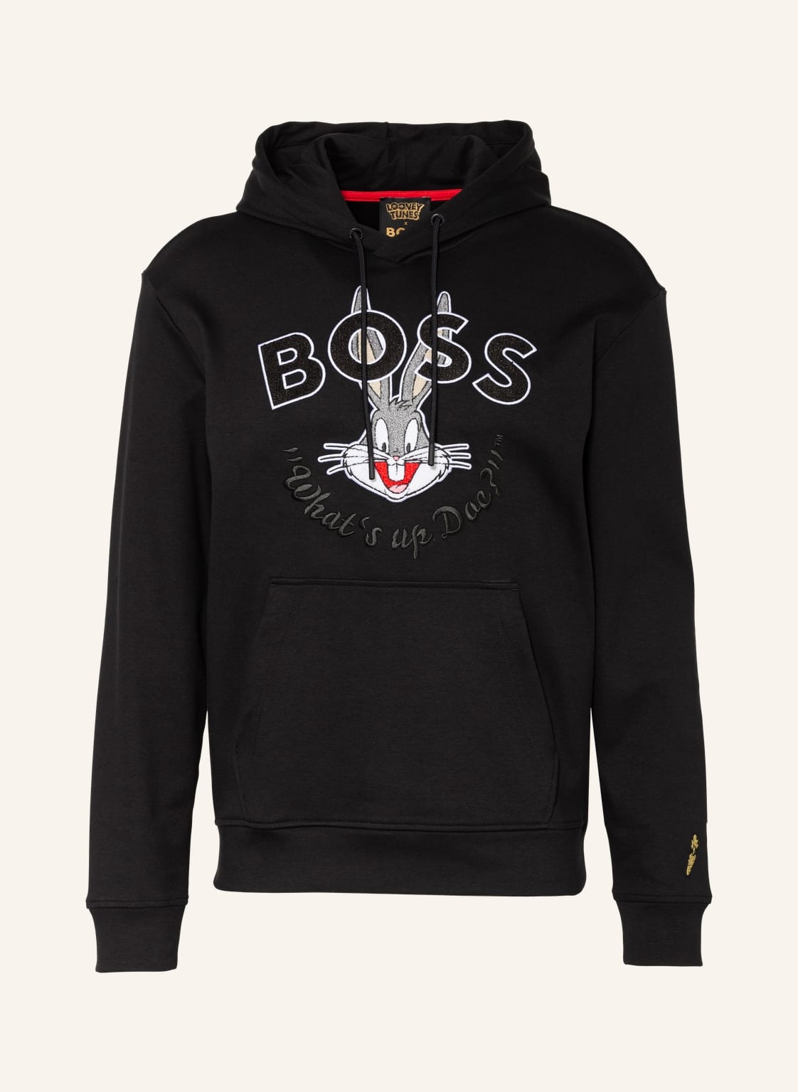 Image of Boss Hoodie Bugs Lny Mit Stickereien schwarz