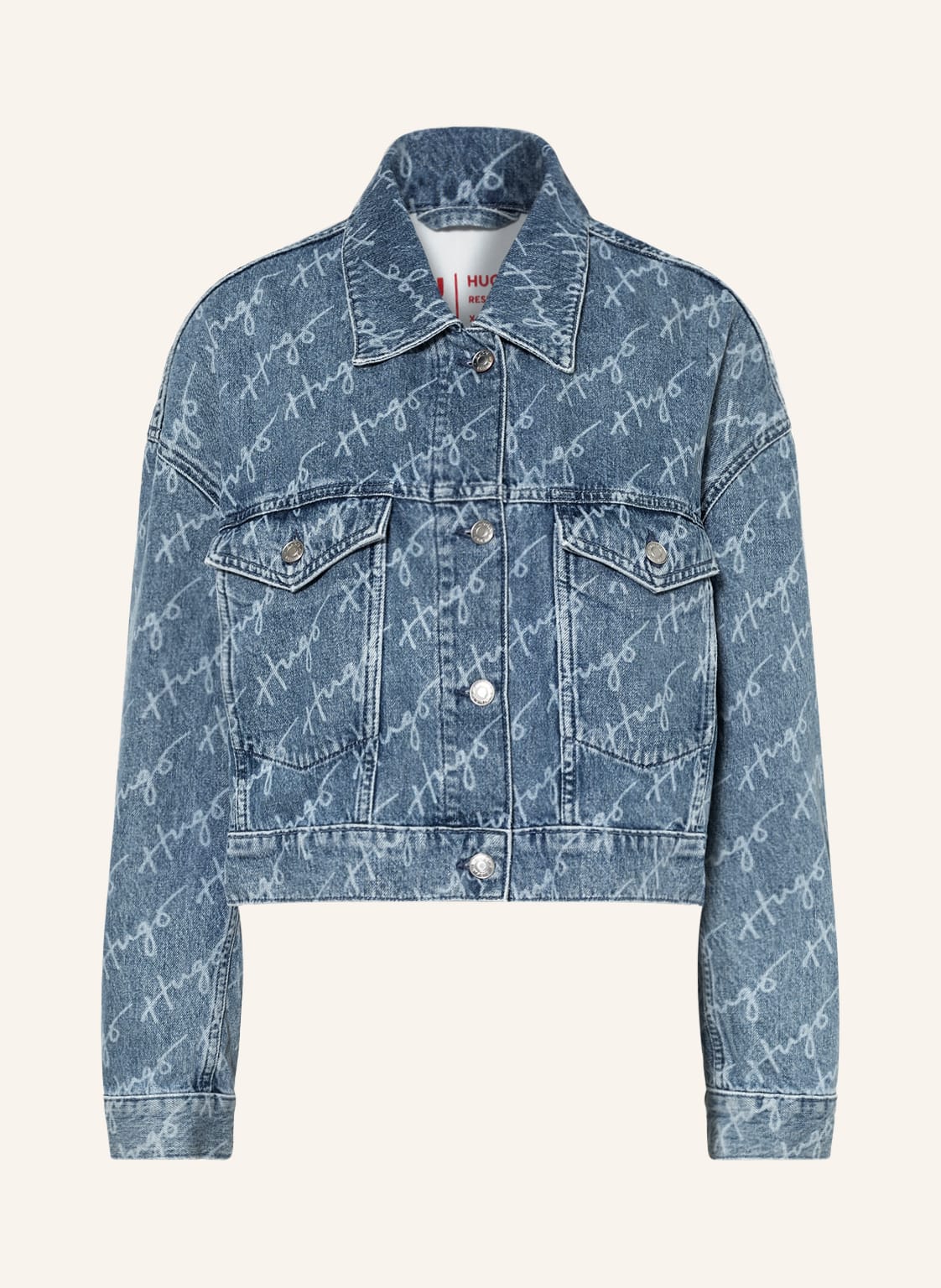 Image of Hugo Cropped-Jeansjacke Galentina blau