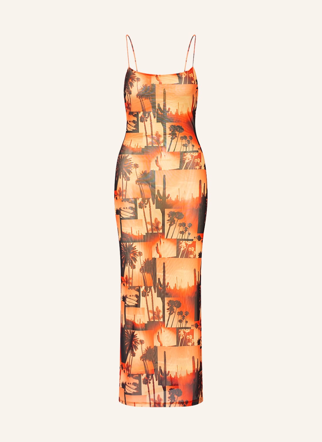 Image of Hugo Mesh-Kleid Nalinda orange