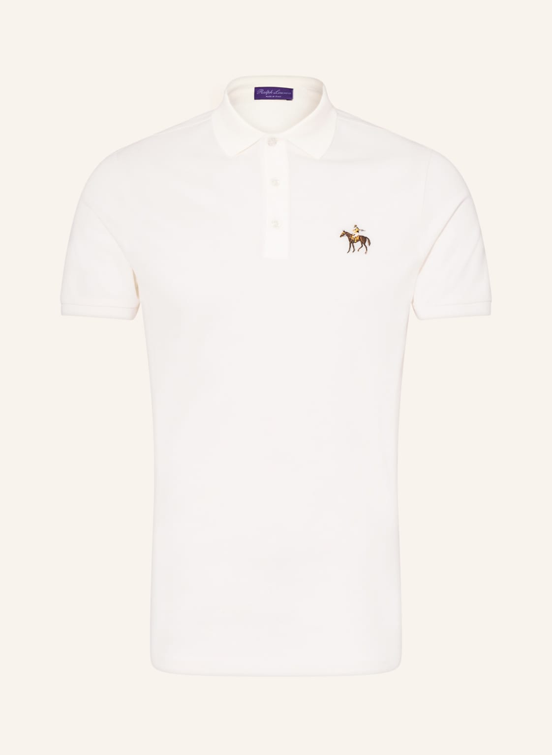 Image of Ralph Lauren Purple Label Piqué-Poloshirt weiss