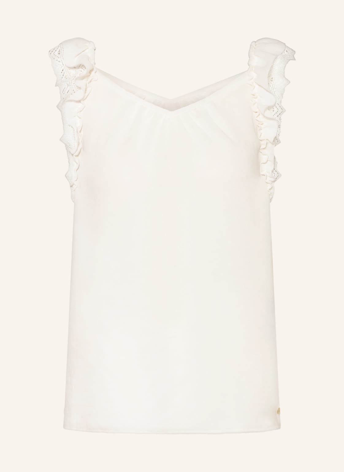 Image of Marc Cain Top Mit Rüschen Und Spitze weiss