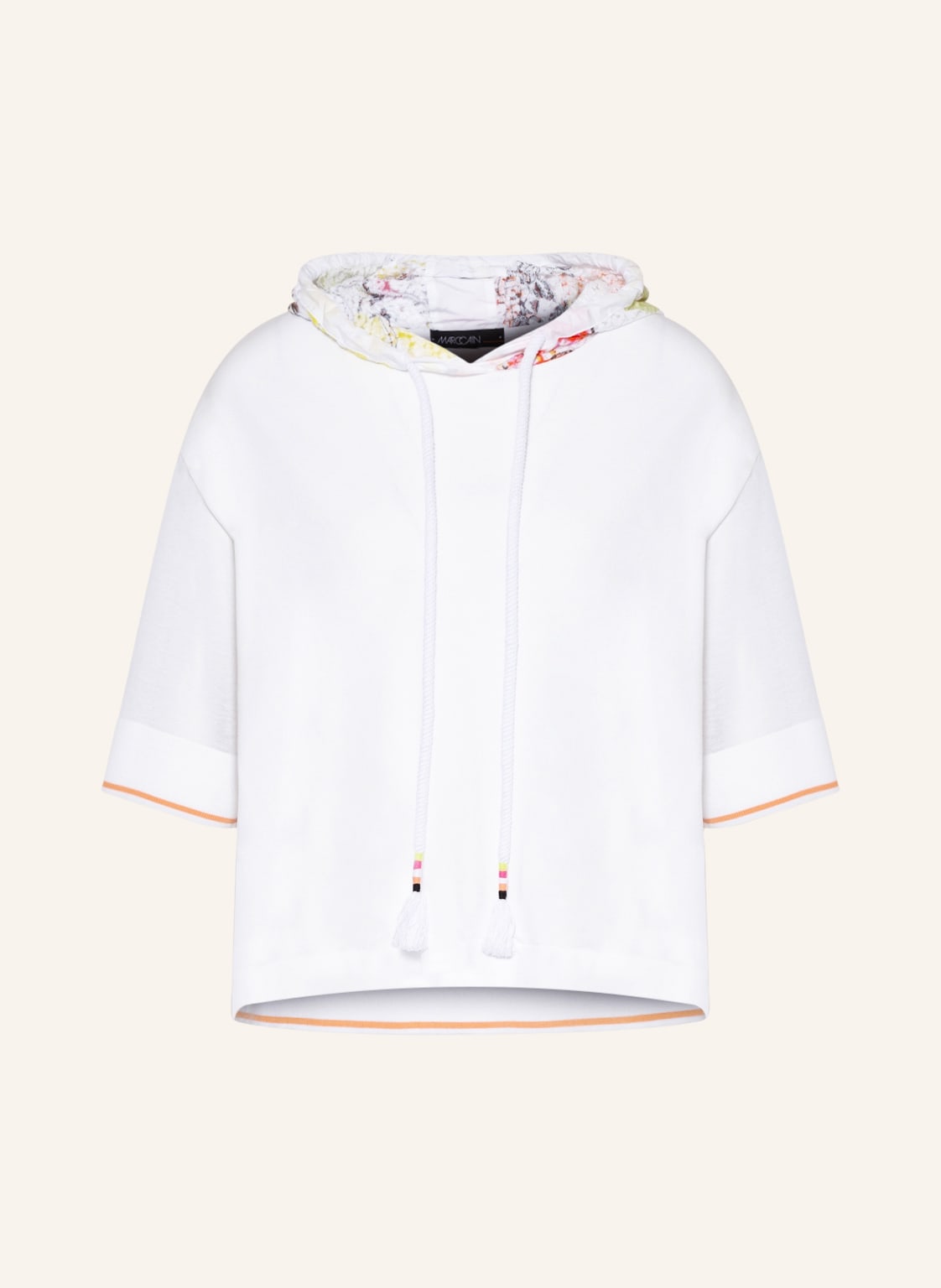 Image of Marc Cain Strick-Hoodie Mit 3/4-Arm weiss