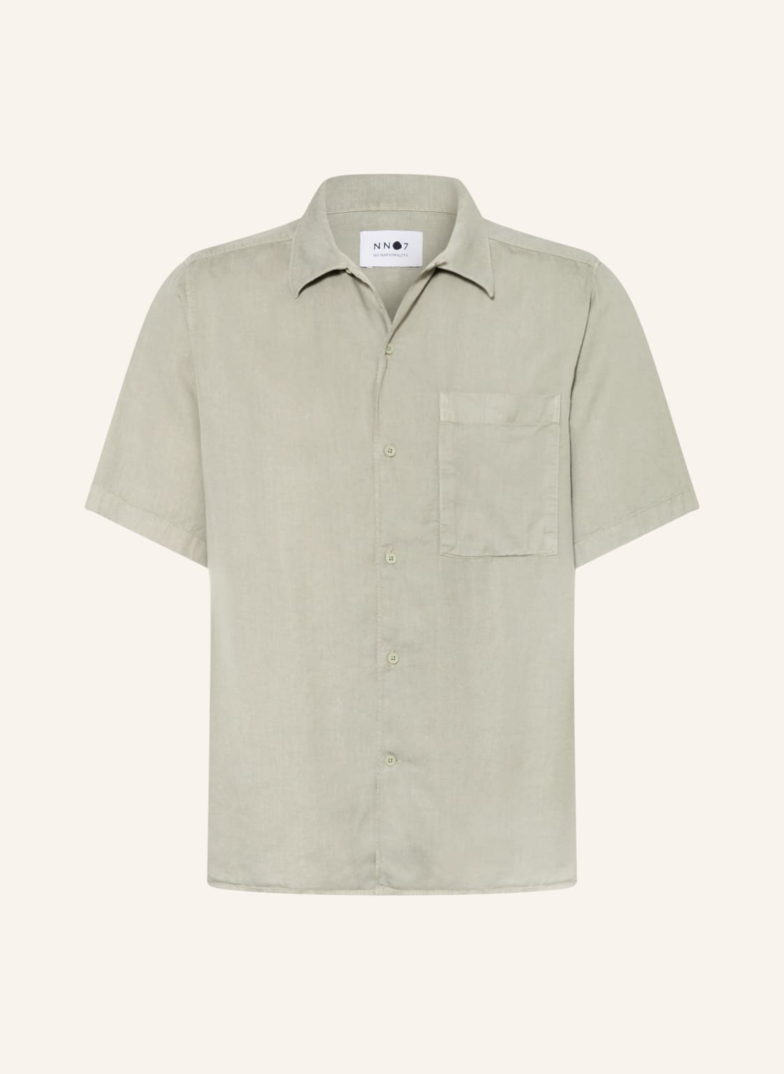 Image of nn07 Kurzarm-Hemd Julio Comfort Fit Mit Leinen gruen