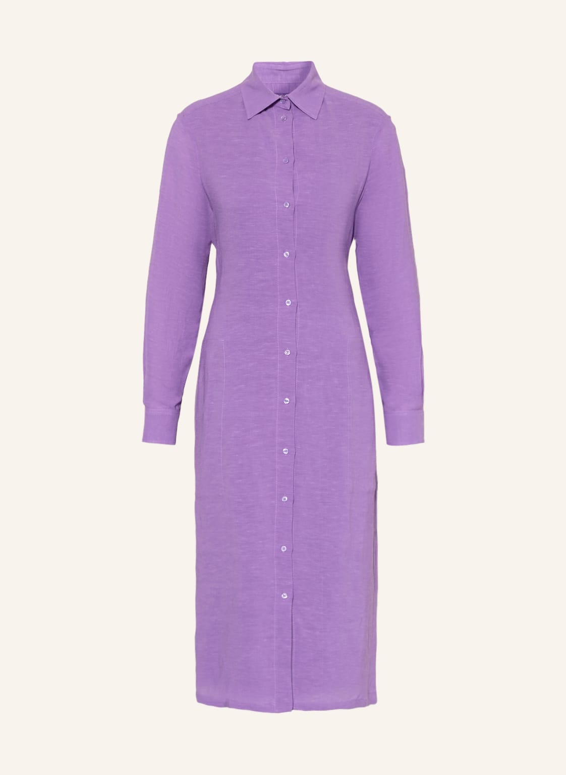 Image of Ralph Lauren Collection Hemdblusenkleid Mit Leinen violett