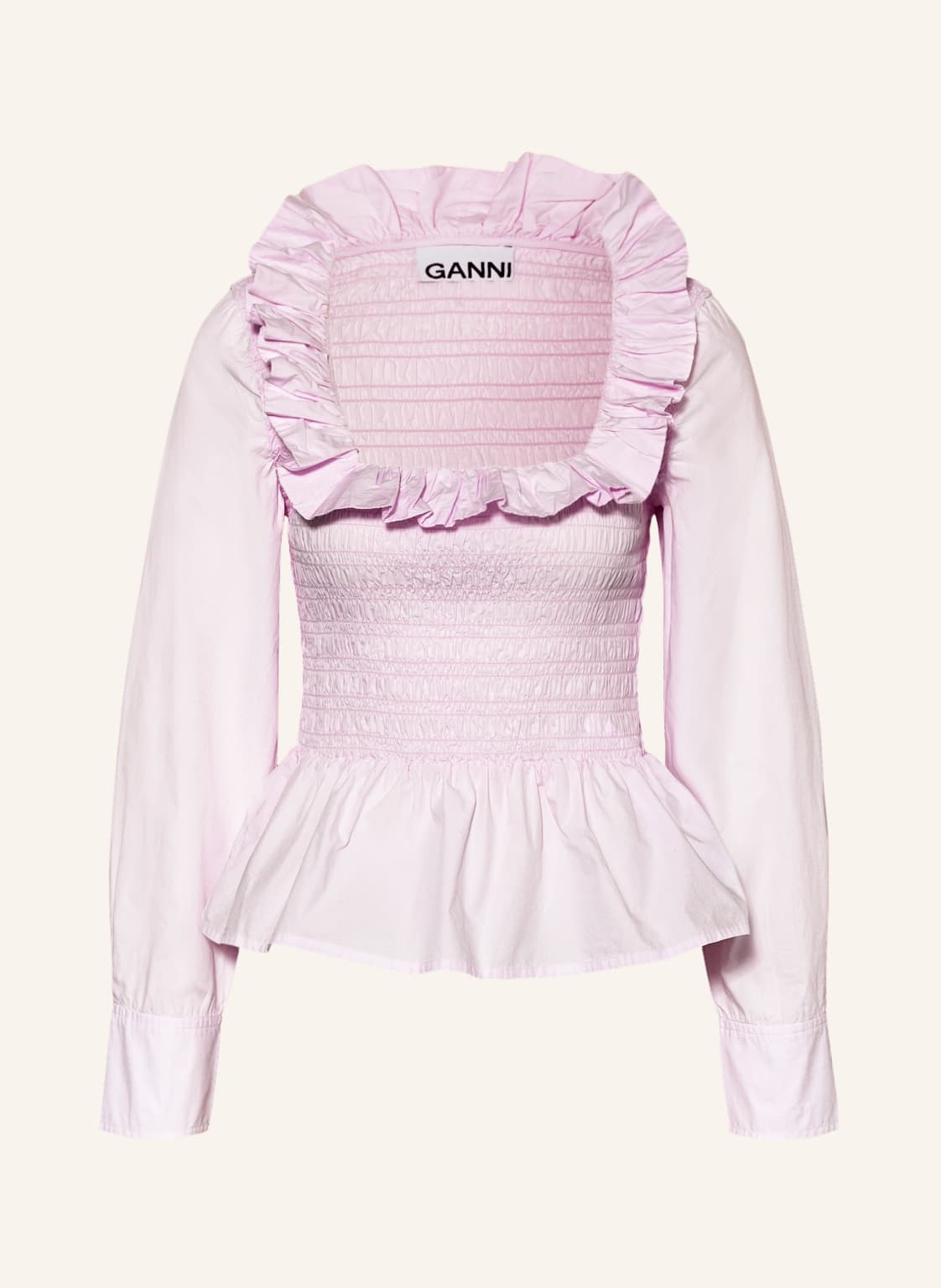 Image of Ganni Blusenshirt Mit Rüschen pink