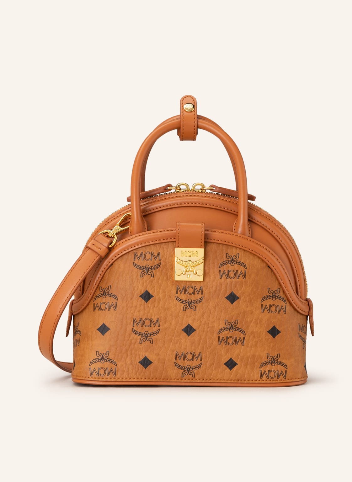Image of Mcm Handtasche Tracy Visetos Small braun