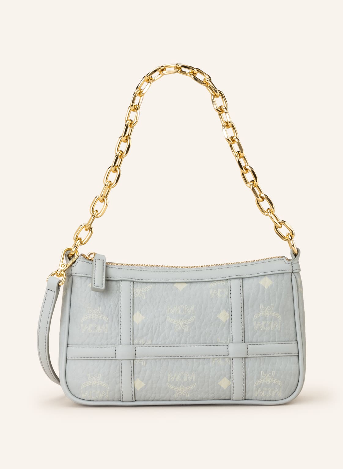 Image of Mcm Schultertasche Aren Visetos grau