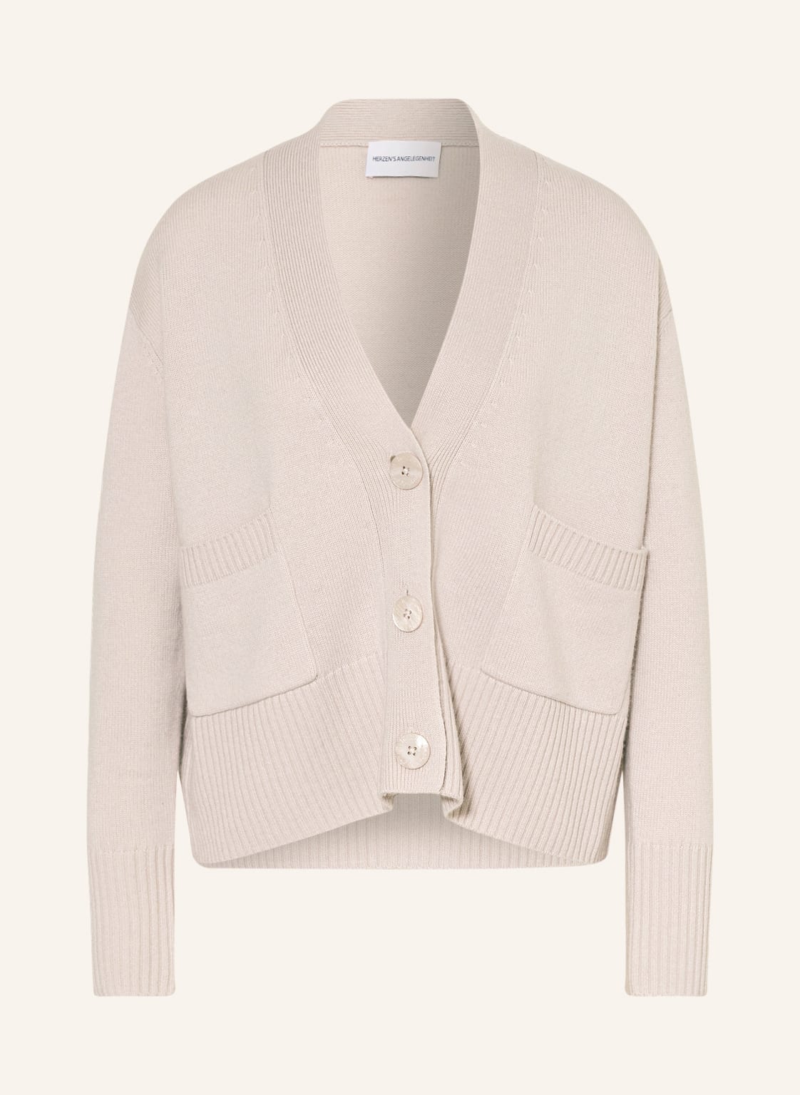 Image of Herzen's Angelegenheit Strickjacke Mit Cashmere beige