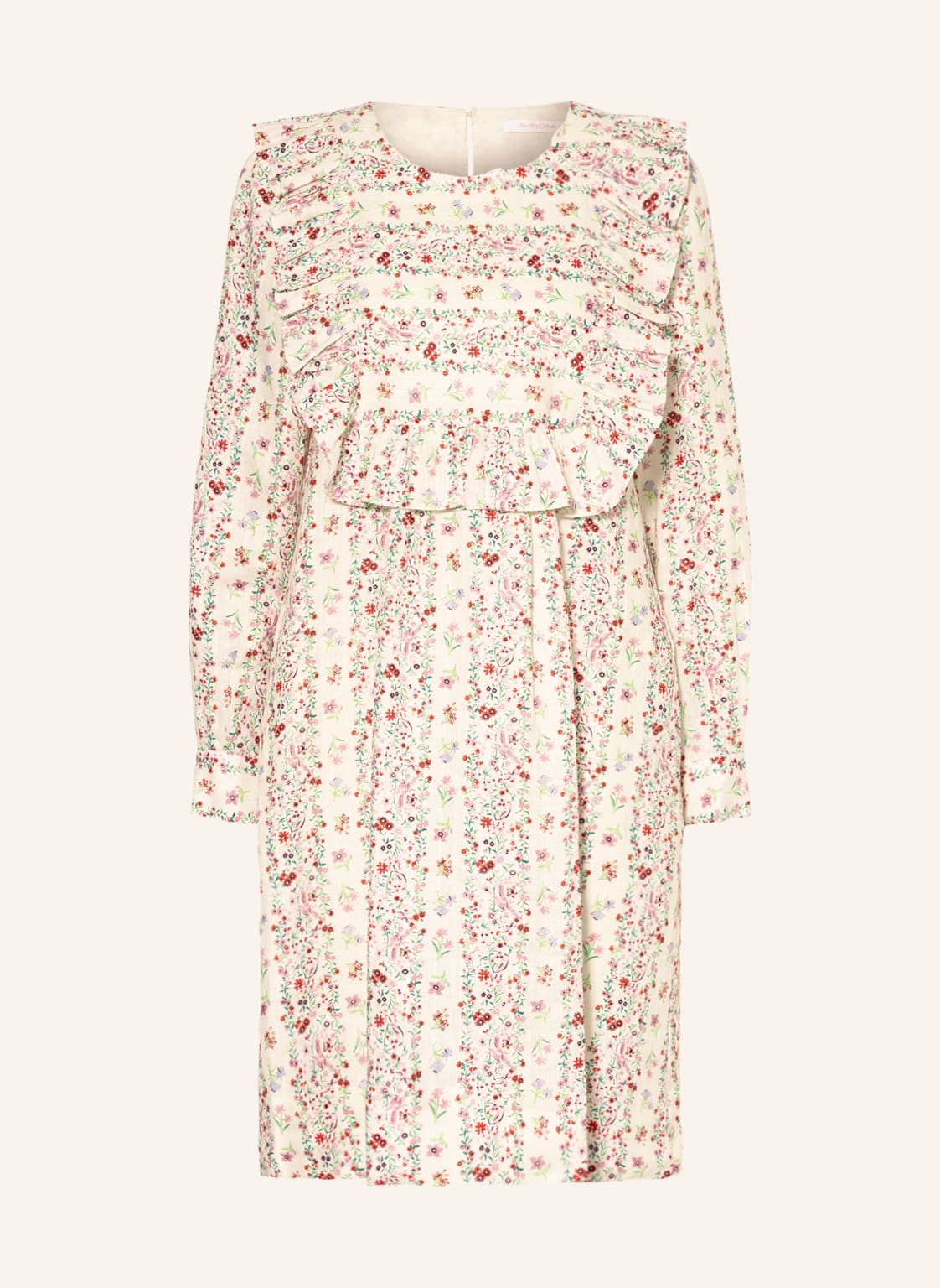 Image of See By Chloé Leinenkleid Deva Mit Rüschen weiss