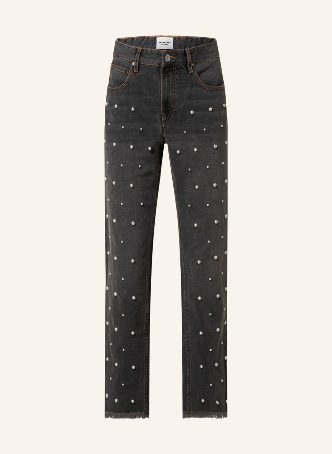 Image of Isabel Marant Étoile Straight Jeans Dulano Mit Perlen schwarz