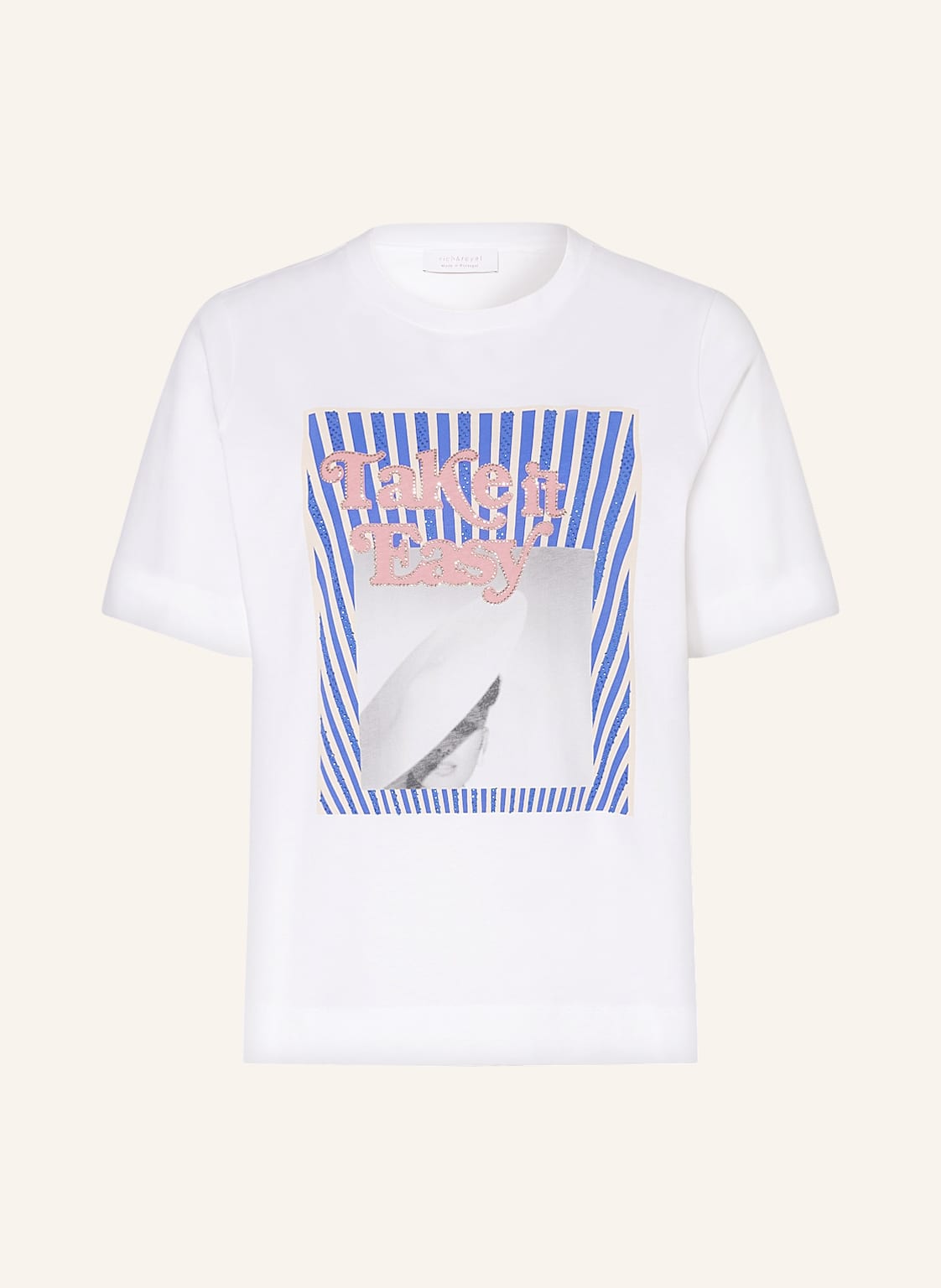 Image of Rich&Royal T-Shirt Mit Schmucksteinen weiss